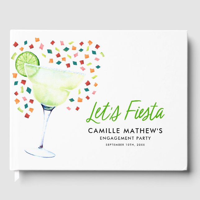 Mexican Let's Fiesta Engagement Party Guest Book (Front)