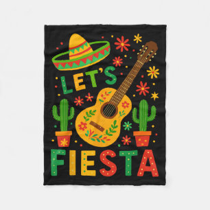 Mexican lets fiesta guitar cinco de mayo fleece blanket