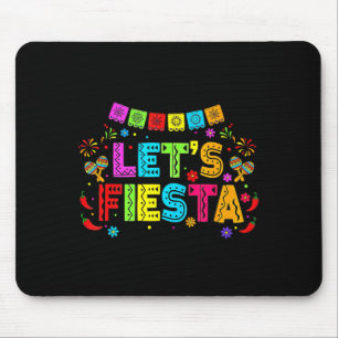 Mexican Lets Fiesta Party Banner Colorful Cinco De Mouse Mat