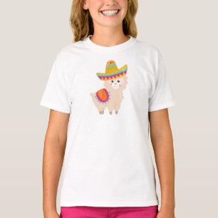 Mexican Llama, Cute Llama, Cute Alpaca, Sombrero T-Shirt