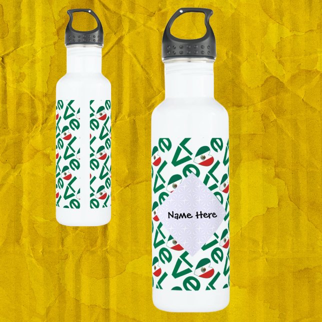 Mexican LOVE Tiled Green 710 Ml Water Bottle (Creator Uploaded)