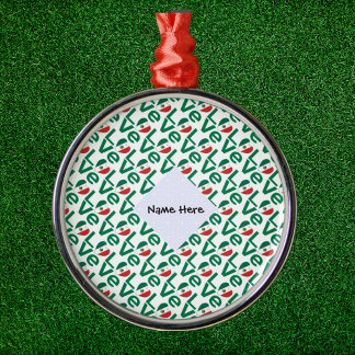 Mexican LOVE Tiled Green Metal Tree Decoration