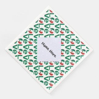 Mexican LOVE Tiled Green Napkin