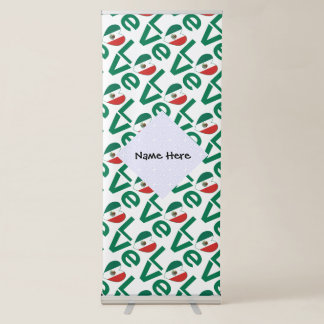 Mexican LOVE Tiled Green Retractable Banner