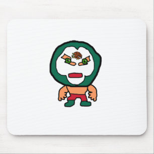 Mexican Lucha Libre Wrestler Handdrawn Cartoon Art Mouse Mat