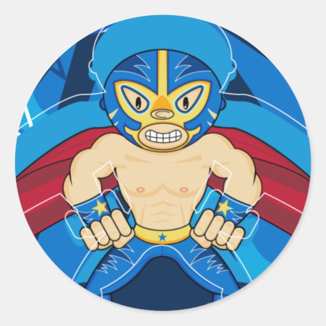 Mexican Luchador Wrestler Sticker (Front)