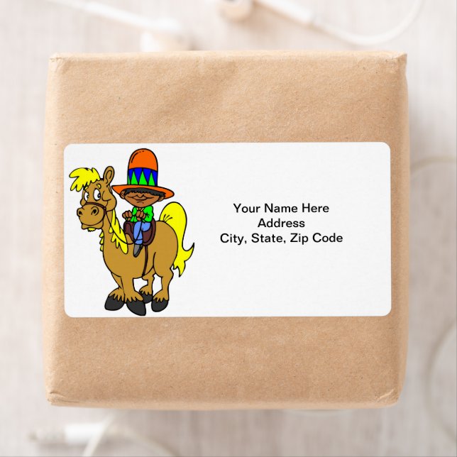 Mexican Man Horse  Labels (Insitu)