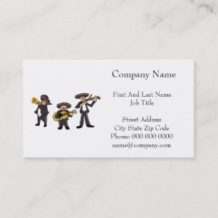 Mexican Mariachi Band Fiesta Cartoon Business Card