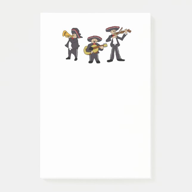 Mexican Mariachi Band Fiesta Music Cartoon Art Post-it Notes (Front)