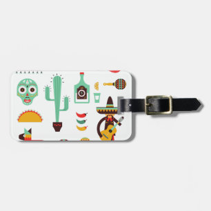 mexican mariachi luggage tag