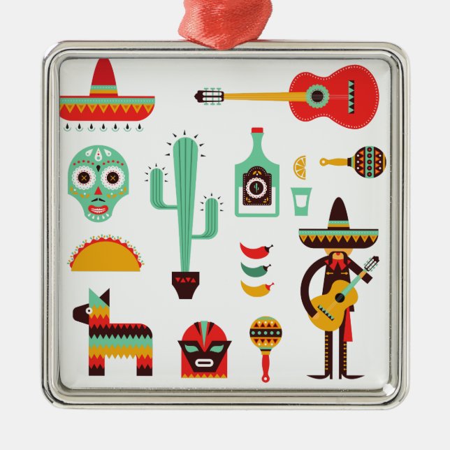 mexican mariachi metal tree decoration (Front)