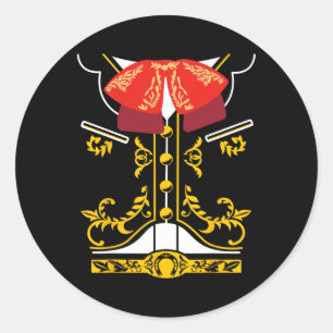 Mexican Mariachi Tee Charro Cinco De Mayo Hallowee Classic Round Sticker