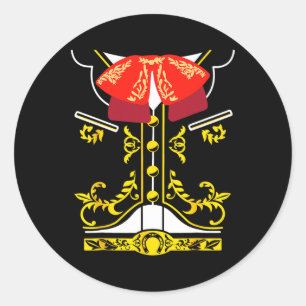 Mexican Mariachi Tee Charro Cinco De Mayo Hallowee Classic Round Sticker