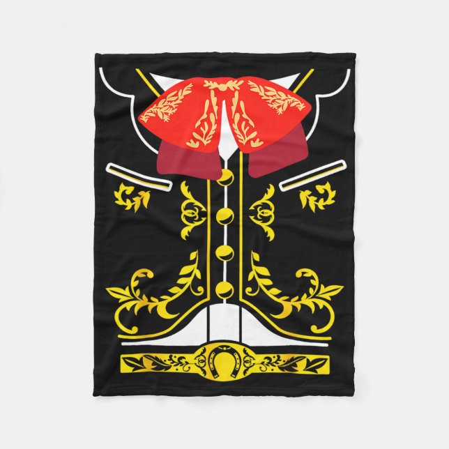Mexican Mariachi Tee Charro Cinco De Mayo Hallowee Fleece Blanket (Front)
