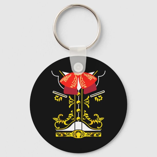 Mexican Mariachi Tee Charro Cinco De Mayo Hallowee Key Ring (Front)