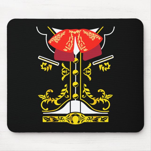 Mexican Mariachi Tee Charro Cinco De Mayo Hallowee Mouse Mat (Front)