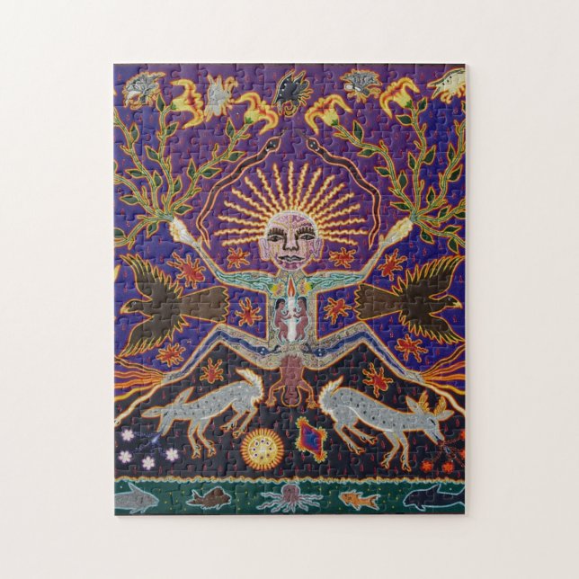 Mexican Mayan Aztec Goddess Ethnic Tribal Art Boho Jigsaw Puzzle (Vertical)