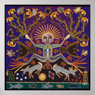 Mexican Mayan Aztec Goddess Ethnic Tribal Art Boho Poster