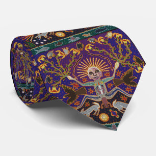 Mexican Mayan Aztec Goddess Ethnic Tribal Art Boho Tie