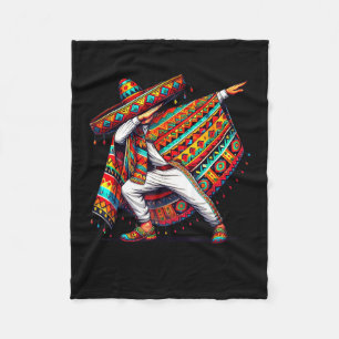 Mexican men dabbing poncho cinco de mayo dab fleece blanket