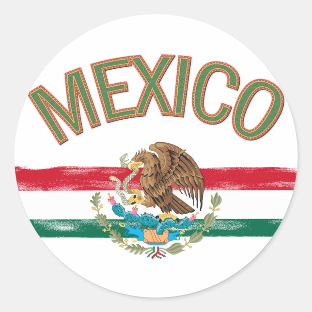 Mexican Mexico Flag Classic Round Sticker (Front)