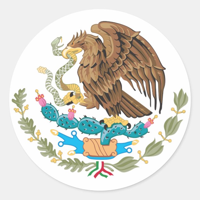 Mexican Mexico Flag Classic Round Sticker (Front)