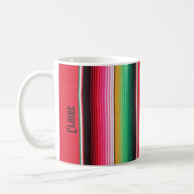 mexican mexico name poncho serape background  coffee mug (Left)