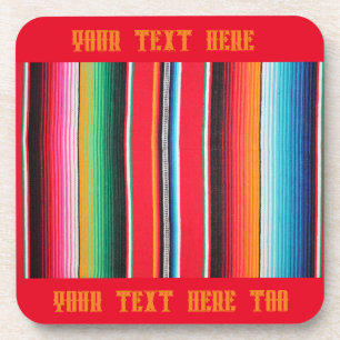 Mexican mexico poncho serape background coaster