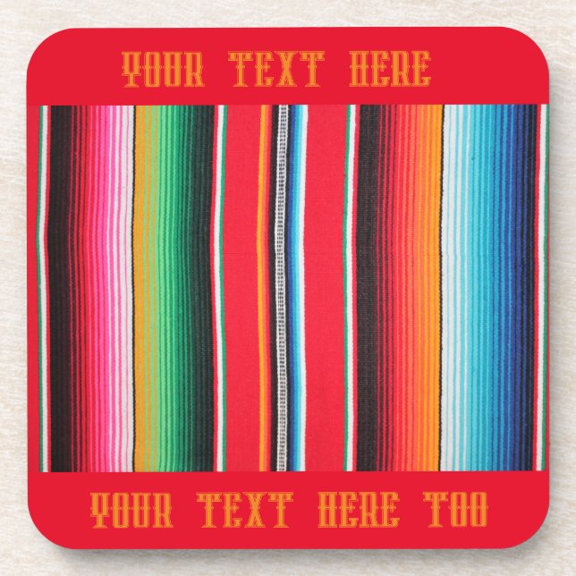 Mexican mexico poncho serape background  coaster (Front)