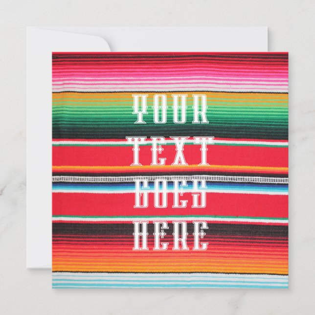 mexican mexico poncho serape background  invitation (Front)