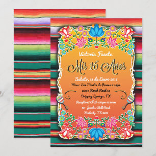 Mexican Mis 16 Anos Party Gold Glitter Invitation