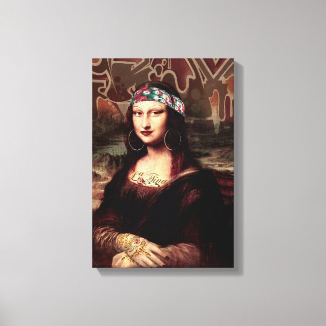 Mexican Mona Lisa Chicana Chola Canvas Print (Front)