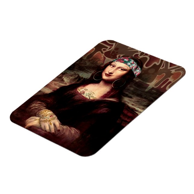 Mexican Mona Lisa Chicana Chola Magnet (Left Side)