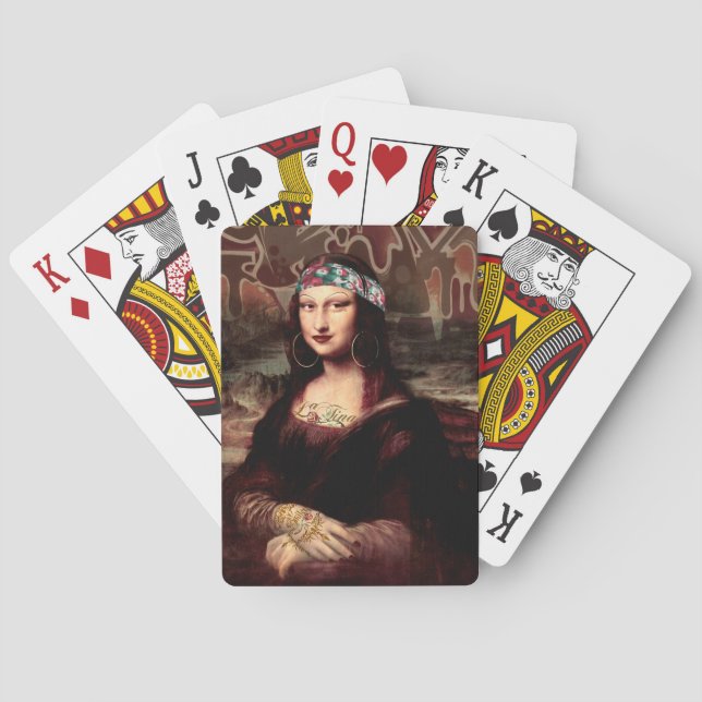 Mexican Mona Lisa Chicana Chola Playing Cards (Back)