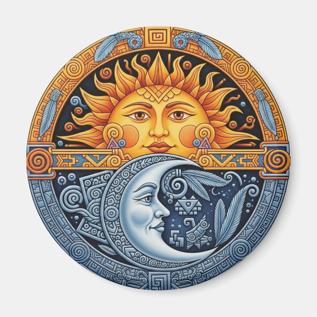 Mexican Moon and Sun  Magnet (Front)