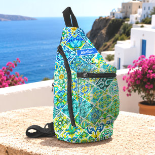 Mexican Moroccan Sicilian Mediterranean Aqua Mint Sling Bag