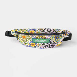 Mexican, Moroccan, Sicilian Mediterranean tiles  Bum Bags
