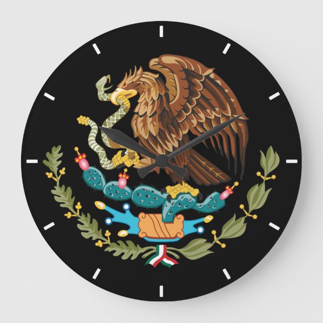 Mexican National Pride Coat of Arms Wall Clock (Front)