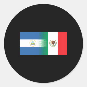 Mexican Nicaraguan Flag Mexico Nicaragua Classic Round Sticker