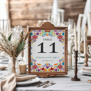 Mexican Nuestra Boda Flowers Botanical Wedding Table Number