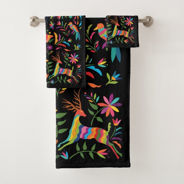 Mexican Otomi Bath Towel Set (Insitu)