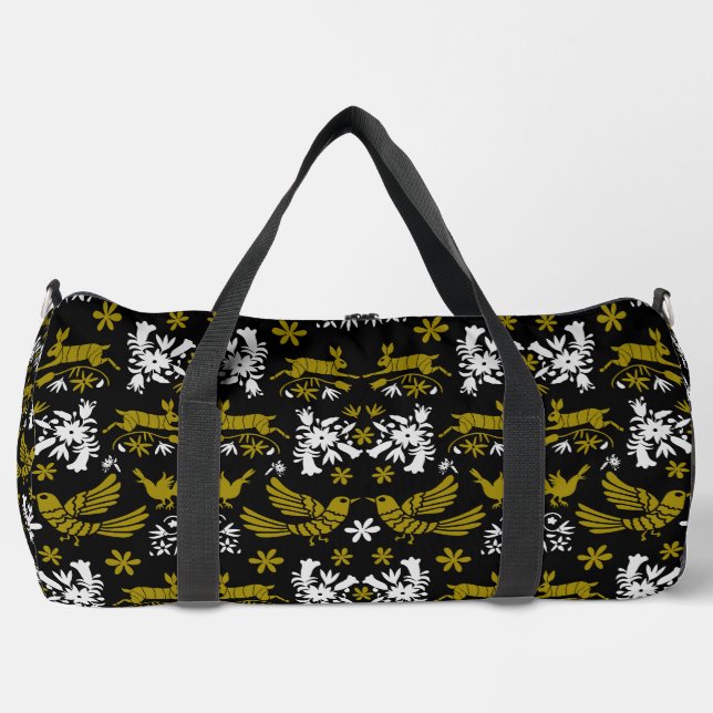 Mexican Otomi Home Decor Duffle Bag (Front)