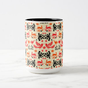 Mexican Otomi Home Decor Two-Tone Coffee Mug