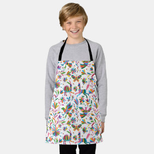 Mexican Otomi Style Bright Pattern Apron