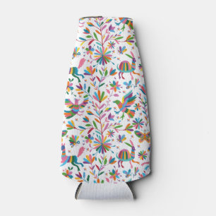 Mexican Otomi Style Bright Pattern Bottle Cooler