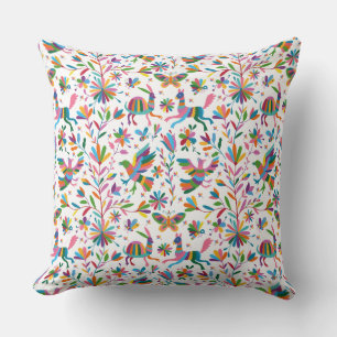 Mexican Otomi Style Bright Pattern Cushion