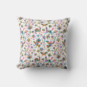 Mexican Otomi Style Bright Pattern Cushion
