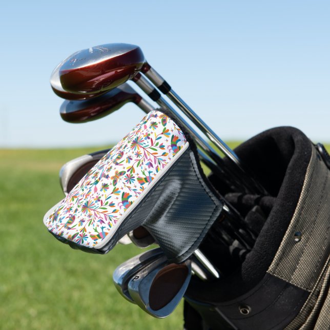  Mexican Otomi Style Bright Pattern Golf Head Cover (In Situ)