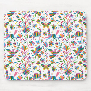 Mexican Otomi Style Bright Pattern Mouse Mat