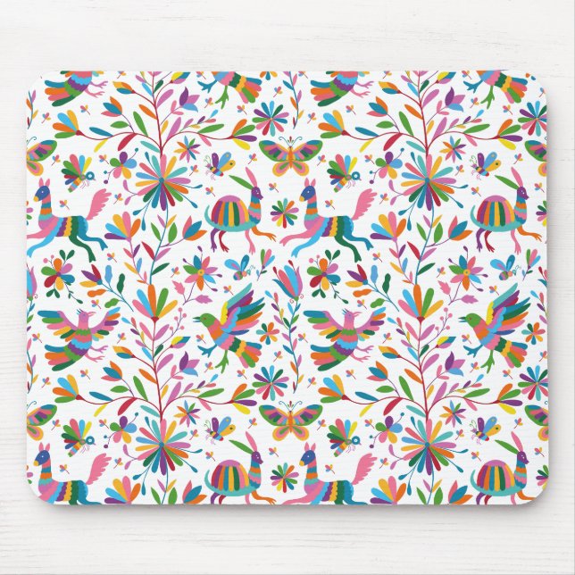  Mexican Otomi Style Bright Pattern Mouse Mat (Front)